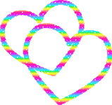 Gif animé coeur arc en ciel